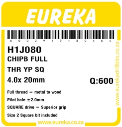 H1J080 - Chipboard Square Drive -H1J080_Label_T